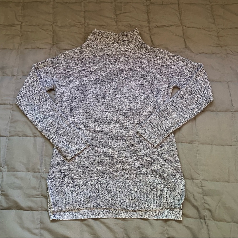 Old Navy Gray Cowl Neck Sweater with Ribbed Hem